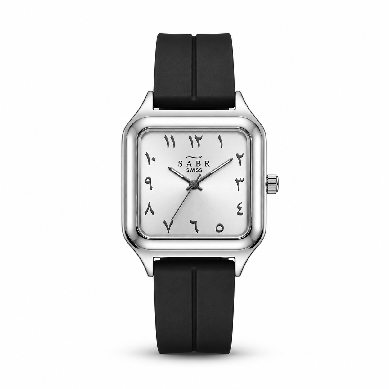 SABR Square Arabic Numeral Watch – Black Strap